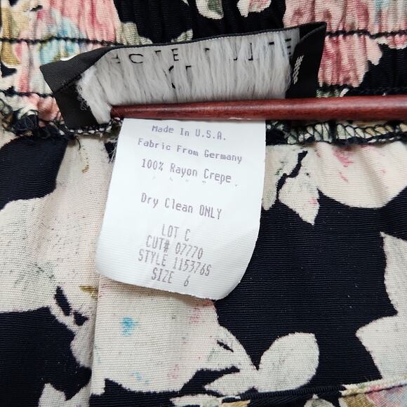 Vintage Carole Little Knee Length Rayon Skirt Size 6 Small - Picture 7 of 8